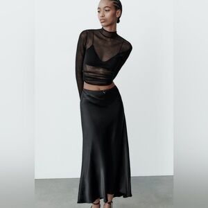 Satin Effect Slip Skirt